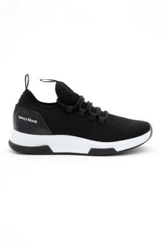 Men Women Black and White Breathable Lightweight Mesh Running Sneakers